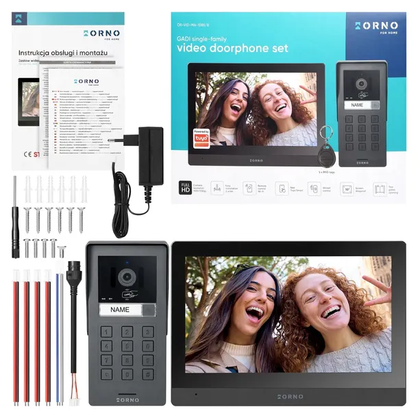 Wideodomofon wideo domofon WIFI + APLIKACJA TUYA Full HD Szyfrator