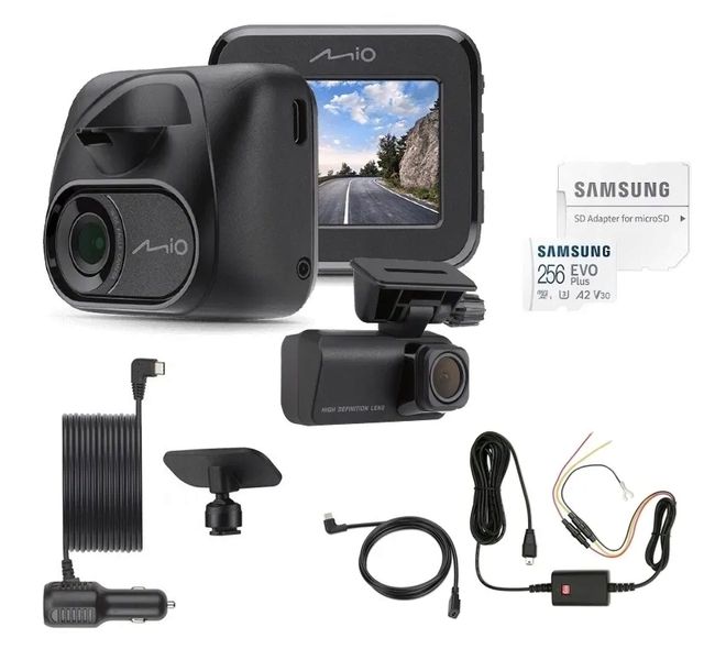 REJESTRATOR TRASY MIO MIVUE C595WD KAMERA SAMOCHODOWA DUAL+256GB+SMARTBOX 4
