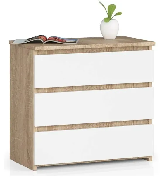 komoda-cl3-3sz-clp-dab-sonoma-bialy