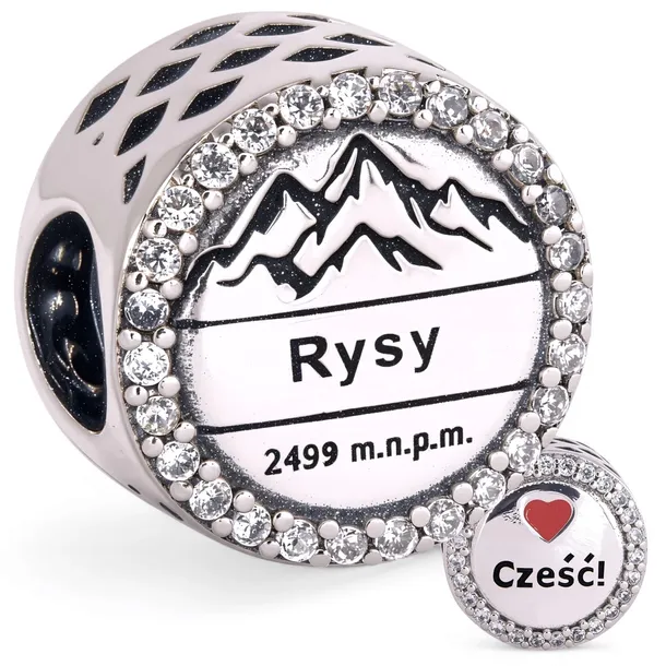 Charms RYSY Tatry zawieszka góry Tatrzańskie szczyty srebro 925 cyrkonie