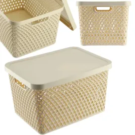 koszyk-z-pokrywa-pojemnik-organizer-do-przechowywania-pudelko-18l-bezowy