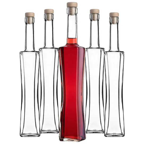 BUTELKA SZKLANA QUADRA 500 ml 0,5L BUTELKI NA NALEWKI BIMBER 10szt + KOREK