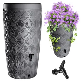 zbiornik-na-deszczowke-beczka-240l-pojemnik-z-donica-kranik-antracyt-mocny