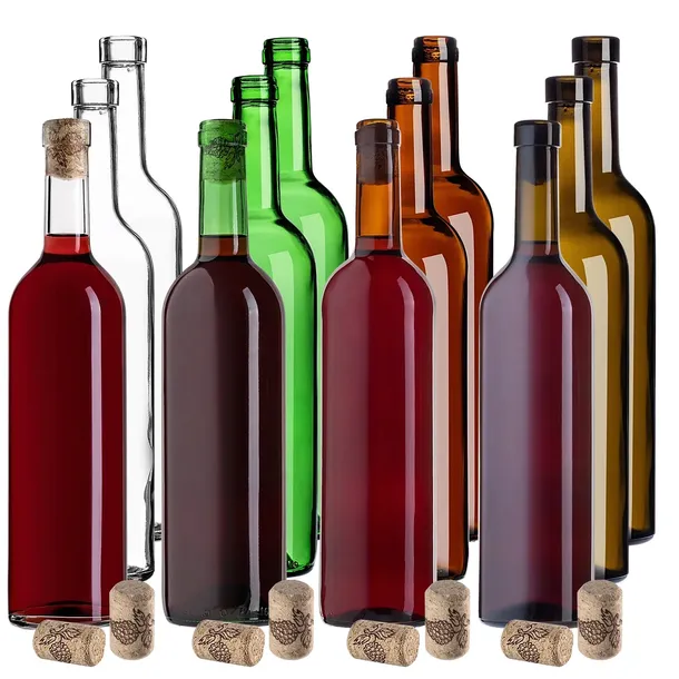30 szt BUTELKI SZKLANE NA WINO NALEWKI BUTELKA DO WINA 0,75L 750ML + KORKI