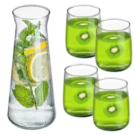 karafka-dzbanek-szklany-na-wode-1l-lemoniade-napoje-ryflowana-4-szklanki