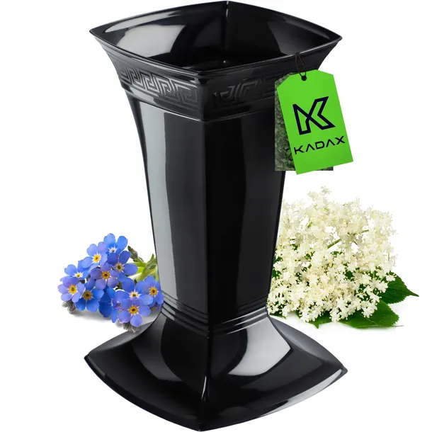 WAZON FLAKON NA CMENTARZ GRÓB NAGROBNY PLASTIKOWY KWIATY 30cm MROZOODPORNY