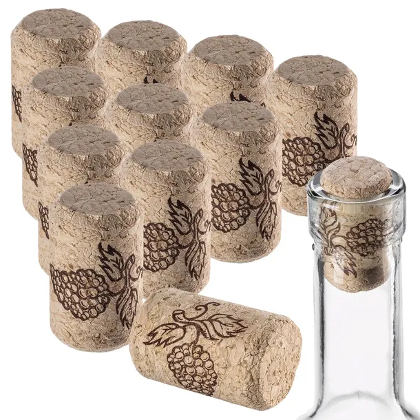 KORKI DO WINA BUTELEK KOREK WINO BUTELKI AGLOMEROWANE NATURALNY 23x38 50szt