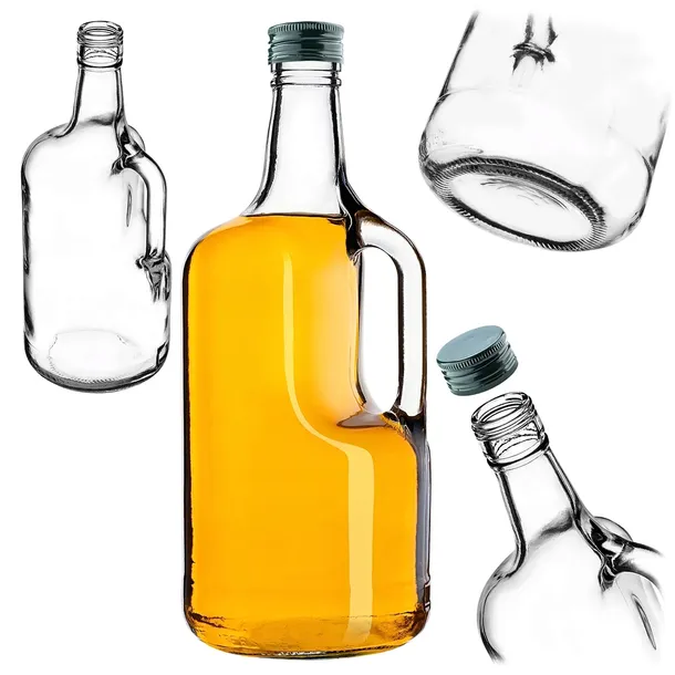 BUTELKA SZKLANA GOLIAT 1,75L NA NALEWKI WINO BIMBER WHISKY WÓDKĘ + ZAKRĘTKA