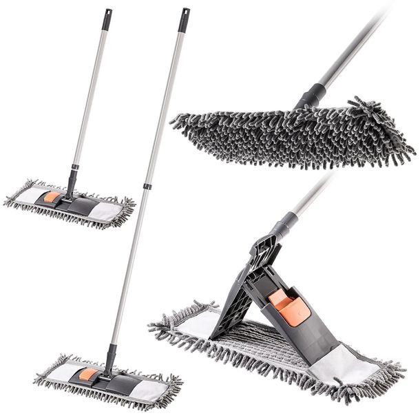 MOP PŁASKI OBROTOWY DO MYCIA PODŁOGI WKŁAD 40 cm MIKROFIBRA KIJ TELESKOPOWY