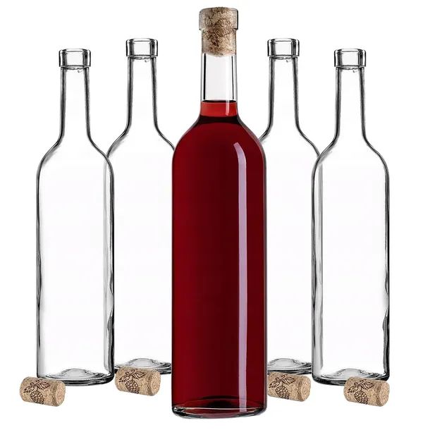10 szt BUTELKI SZKLANE NA WINO NALEWKI BUTELKA DO WINA 0,75L 750ML + KORKI