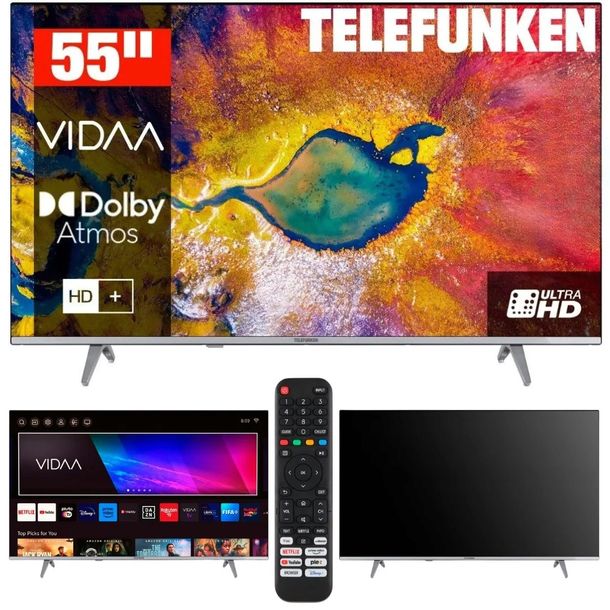 Telewizor Smart TV LED 55" TELEFUNKEN D55U875M8CW DVBT2 4K HDR10 BEZRAMKOWY