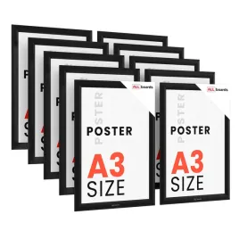 ramka-plakatowa-a3-owz-czarna-rama-zatrzaskowa-zestaw-10-sztuk