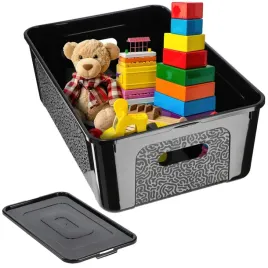 pojemnik-plastikowy-11l-z-pokrywa-czarny-zamykany-pudelko-box-organizer