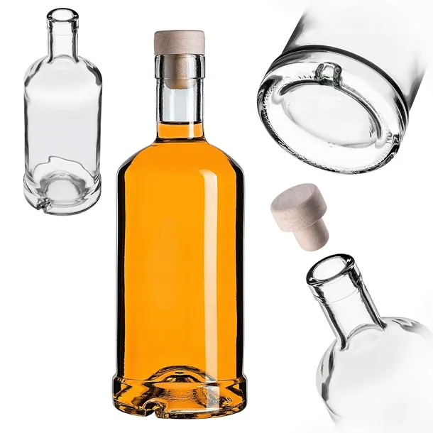 BUTELKA SZKLANA TADEK 500 ml 0,5L NA WINO NALEWKI BIMBER LIKIER Z KORKIEM
