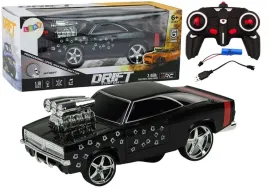 autko-zdalnie-sterowane-1-18-drift-360-swiatla-dzwieki-czarny-lean-toys