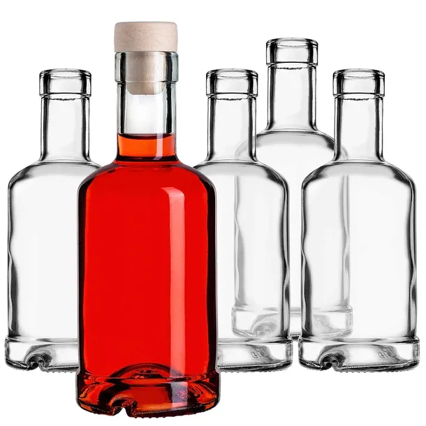 BUTELKI SZKLANE TADEK 250 ml NA WINO NALEWKI LIKIER BIMBER 10 szt Z KORKIEM