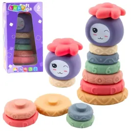 wieza-z-miekkich-klockow-piramida-sensoryczna-kolorowa-8-el-lean-toys