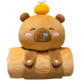 mieciutki-koc-z-poduszka-kapibara-xl-flanela-100-170cm-gruby-miekki-narzuta