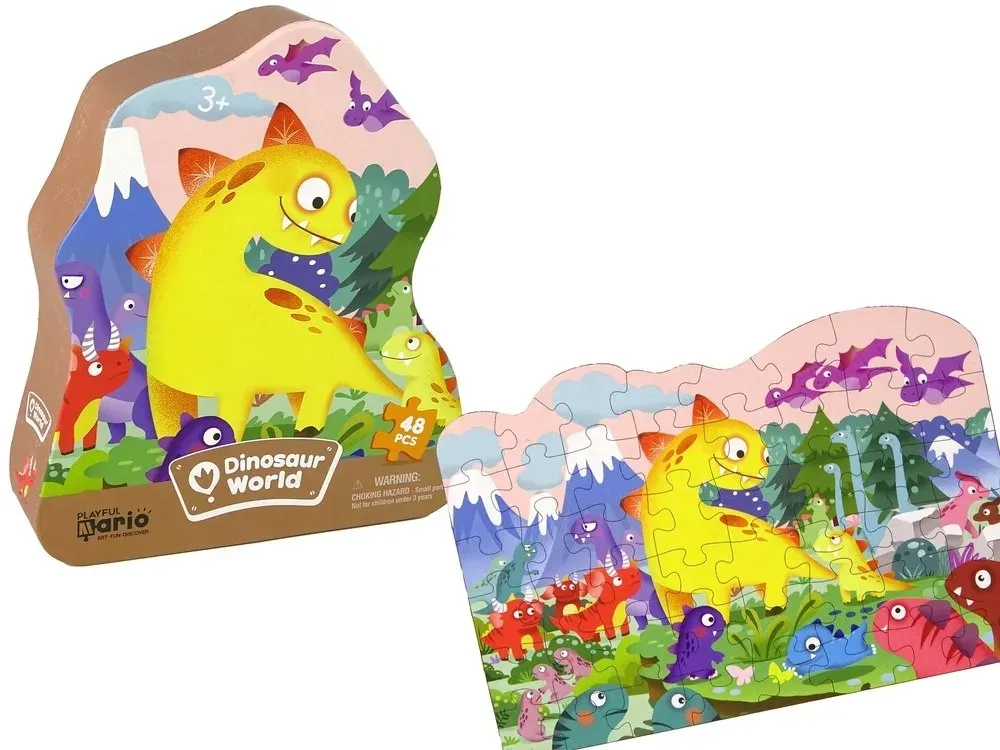 puzzle-dinozaur-wulkan-48-elementow-lean-toys