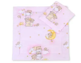 posciel-do-wozka-z-wypelnieniem-kolderka-i-poduszka-misie-na-rozu-bobono