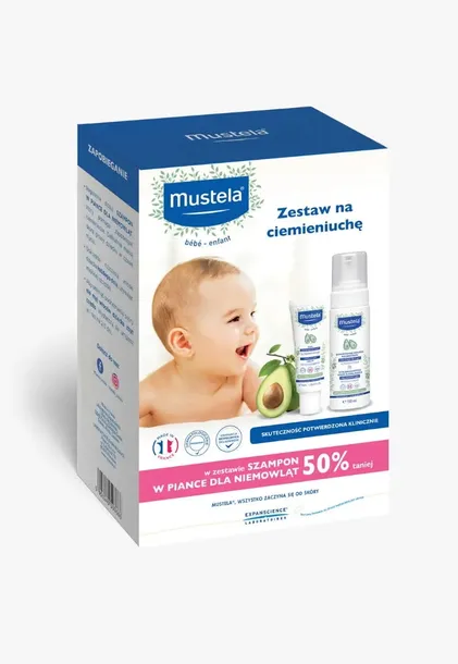 MUSTELA Zestaw na ciemieniuchę - szampon w piance, krem
