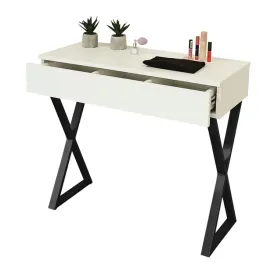 toaletka-biala-matowa-szuflada-czarne-nozki-x-90cm