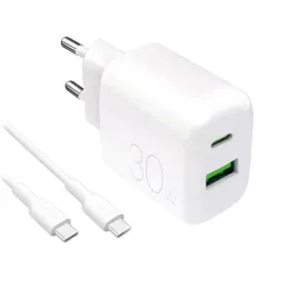 ladowarka-sieciowa-usb-a-usb-c-z-kablem-usb-c-30w-1-2m-biala-puro