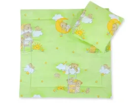 posciel-do-wozka-z-wypelnieniem-kolderka-i-poduszka-misie-na-zieleni-bobo