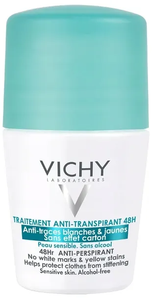 VICHY Anti-Trace Dezodorant Roll-On Hamuje Proces Nadmiernego Pocenia 50ml