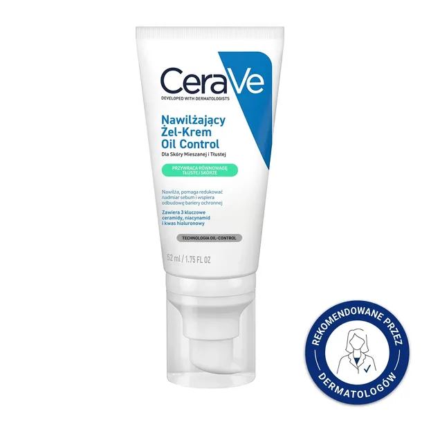 CERAVE Nawilżający Żel-Krem Oil Control Dla Skóry Mieszanej I Tłustej -52ml