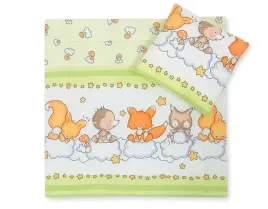 posciel-do-wozka-z-wypelnieniem-kolderka-i-poduszka-lesne-zwierzatka-ziel