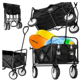 wozek-plazowy-skladany-ogrodowy-czarny-transportowy-turystyczny-4-kola