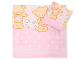 posciel-do-wozka-z-wypelnieniem-kolderka-i-poduszka-mis-przytulanka-rozow