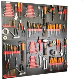 tablica-warsztatowa-botle-120x120cm-metalowa-kpl-44-uchwyty-i-polki