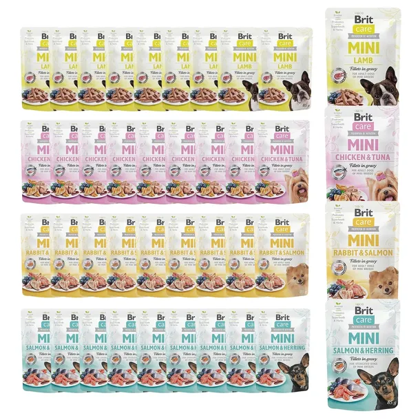 BRIT CARE MINI karma mokra dla psa mix smaków 40x85g