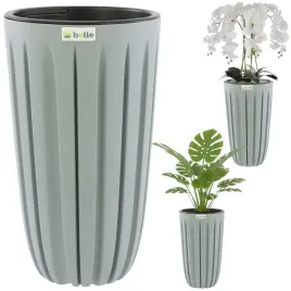 donica-na-kwiaty-wysoka-wklad-h-50cm-szara-okragla-zlobienia-matowa-stylowa