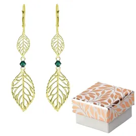 kolczyki-srebrne-zlocone-listki-azurowe-swarovski-dlugie-srebro-925