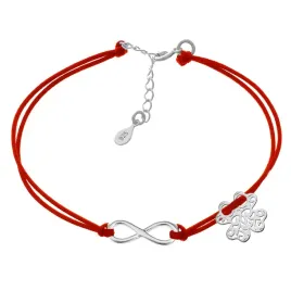 bransoletka-srebrna-infinity-i-koniczyna-azurowa-sznurek-srebro-925