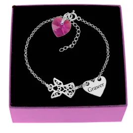 bransoletka-srebrna-dziecieca-aniolek-i-serce-swarovski-grawer-srebro-925