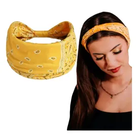 opaska-do-wlosow-zolta-turban-na-glowe-szeroka-elastyczna-mila-w-dotyku