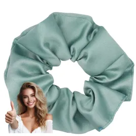 gumka-do-wlosow-satynowa-scrunchies-turkusowa-bezpieczna-matowa-wygodna