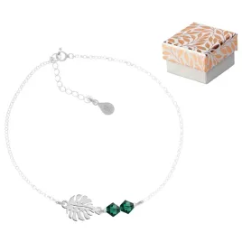bransoletka-srebrna-lisc-monstera-i-kr-swarovski-srebro-925