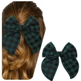 kokarda-do-wlosow-swiateczna-spinka-zielona-w-krate-na-swieta-prezent