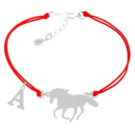 bransoletka-srebrna-925-konik-mustang-literka-personalizowana-sznurek-kolor