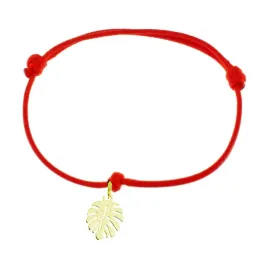 bransoletka-srebrna-zlocona-lisc-monstera-sznurek-kolory-srebro-925