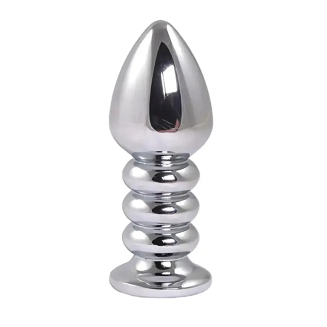 silver-large-ribbed-butt-plug-with-pink-crystal
