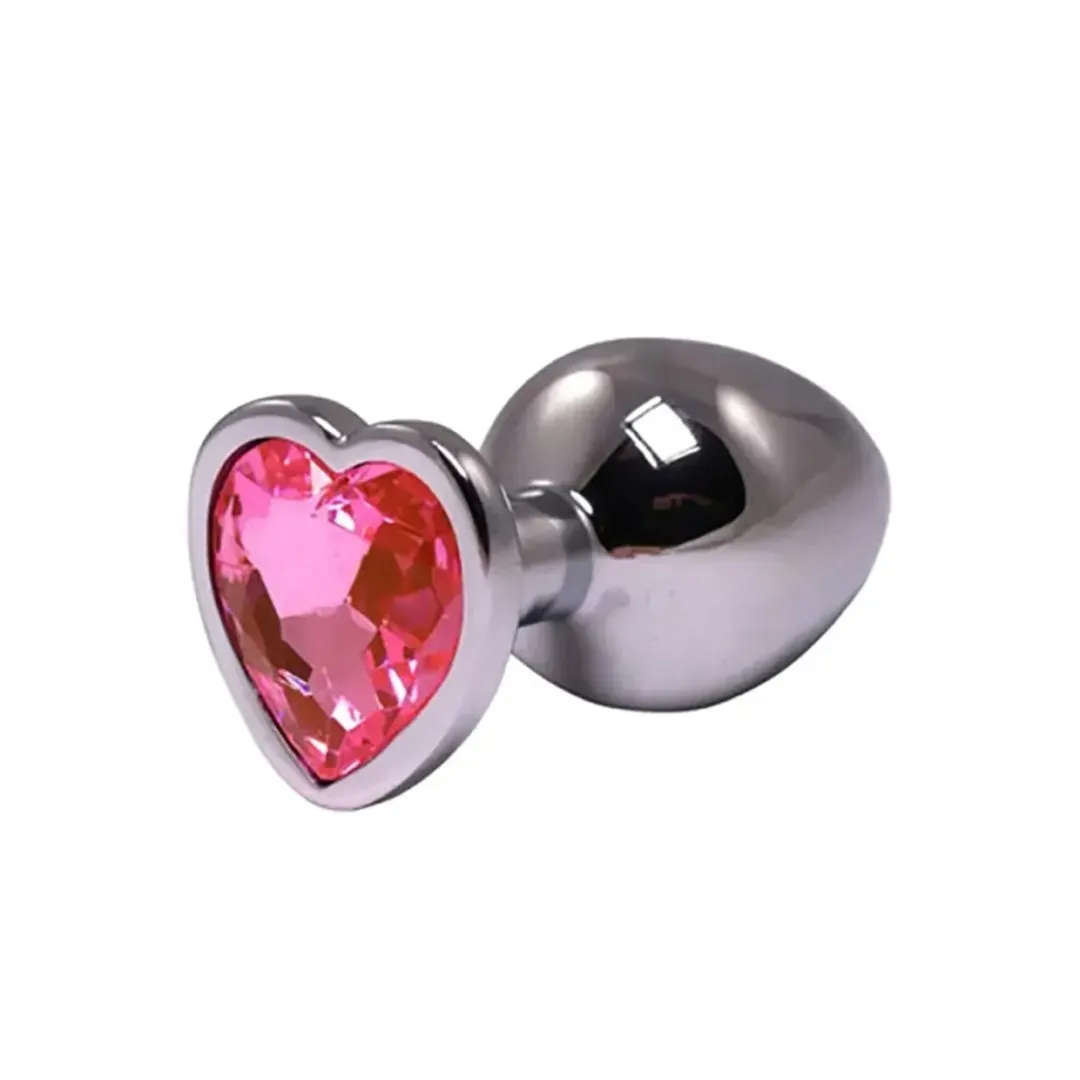 silver-medium-heart-shaped-butt-plug-with-pink-crystal