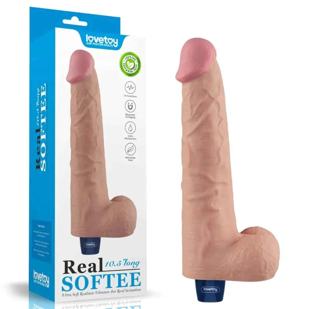 10-5-real-softee-rechargeable-tpe-vibrating-dildo-flesh