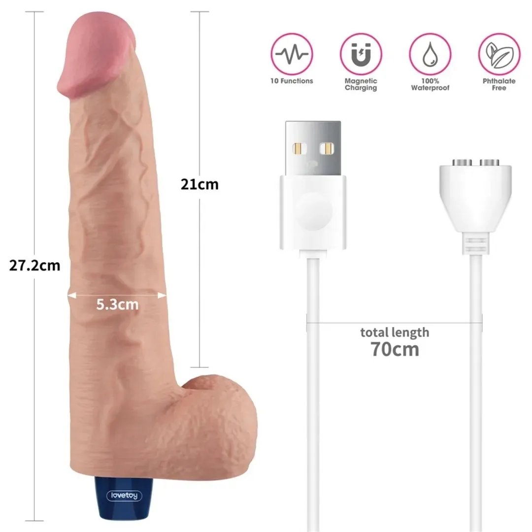 10-5-real-softee-rechargeable-tpe-vibrating-dildo-flesh