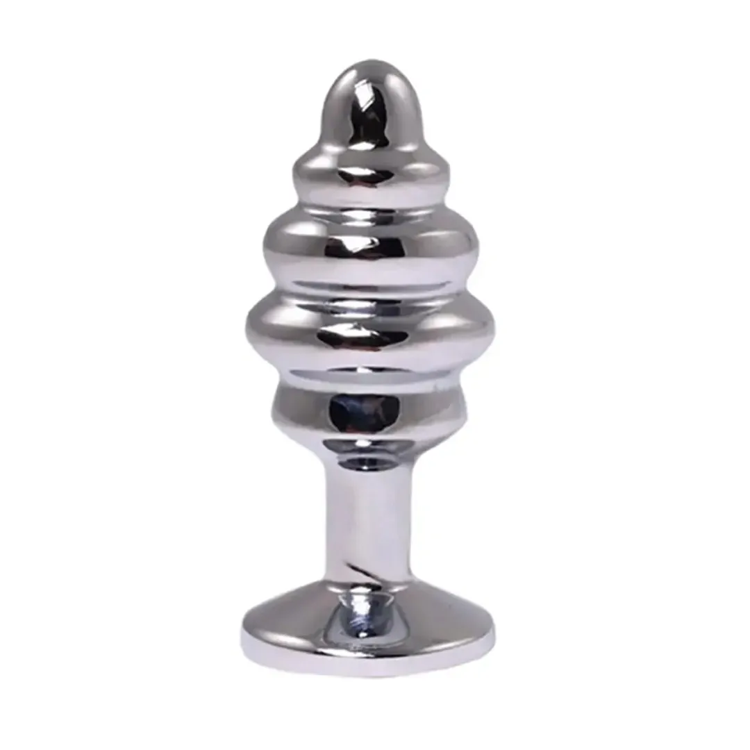 silver-medium-ribbed-butt-plug-with-pink-crystal